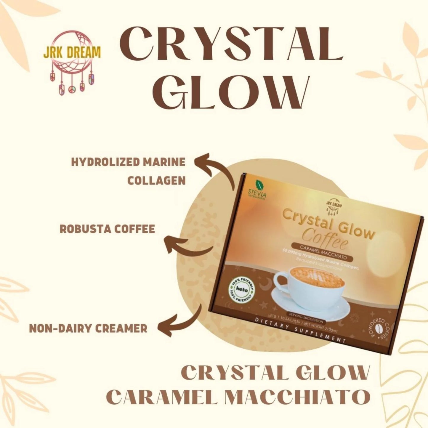 JRK Dream Crystal Glow Coffee Caramel Macchiato | 10 sachets