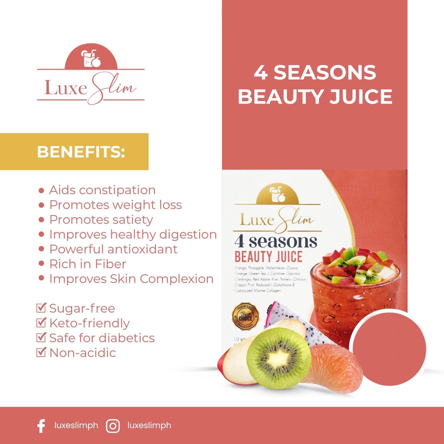Luxe Slim 4 Seasons Beauty Juice | 10 sachet x 21g