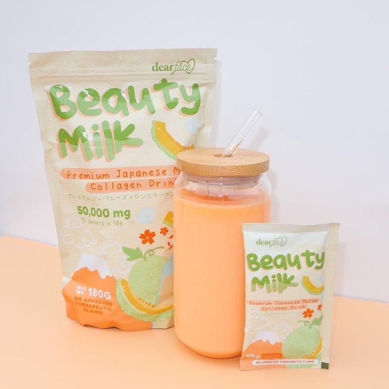 Beauty Milk Premium Japanese Melon Collagen Drink 50,000mg | 10 sachets x 18g