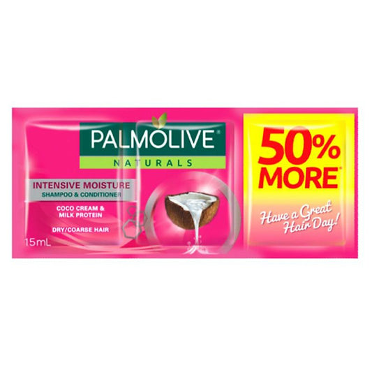 Palmolive Naturals Intensive Smooth Moisture Shampoo & Conditioner Sachet | 15mL