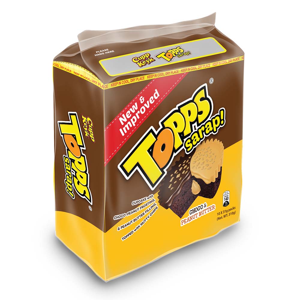 Rebisco Topps Sarap Choco & Peanut Butter | 10 packs x 31g