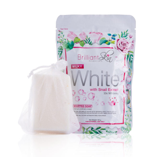 Brilliant Skin - Milky White Whipped Soap with Snail Extract | 100G