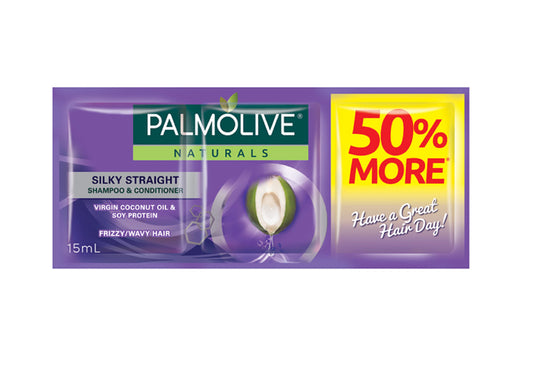 Palmolive Naturals Silky Straight Shampoo & Conditioner Sachet | 15mL